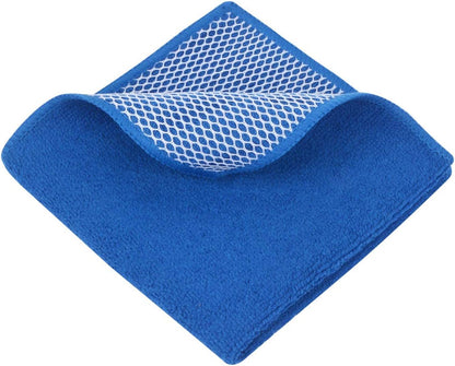 SINLAND Absorbent Microfiber Dish Cloths for Washing Dishes Best Kitchen Cloths Cleaning Cloth with Poly Scour Side 12Inchx12Inch 5 Pack Dark Blue