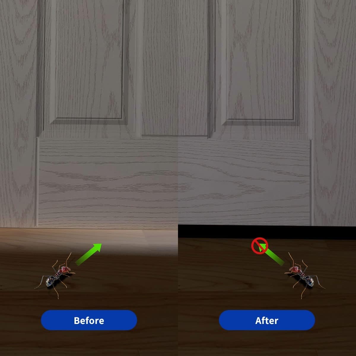 Door Draft Stopper, Strong Adhesive Door Sweep for Exterior and Interior Doors, 39” Length Cuttable Under Door Seal. (Brown, 1 Pack)