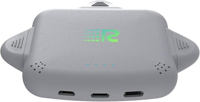 Rush Charge Universe 3 in 1 Portable Charger – 3300mah, 2.4A High-Speed Fast Charging Compatible with iPhone and Android Lightning, Type C, Micro-USB Charges 3 Devices at a Time Pre-Charged RC33 Grey