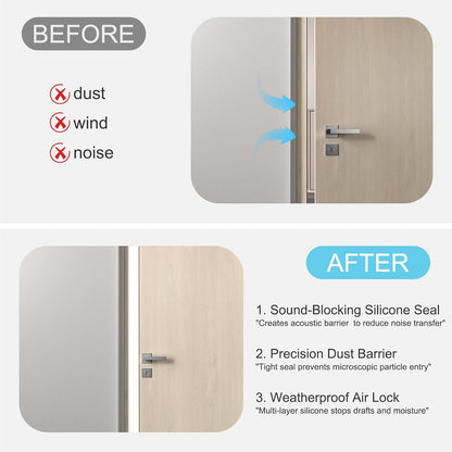 Heavy-Duty 36 ft x 3 in Weather Stripping, Extra Thick 2mm Door Draft Stopper Silicone Seal Strip for House and Glass Shower Doors for Collision and Side Gaps of Door and Windows, White