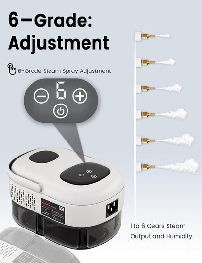 2500W Handheld Steam Cleaner,Portable Car Steamer For Auto Detailing,High-Temperature and Pressure Steam Cleaner For Home, Steam Cleaning Machine for Furniture,Kitchen,Grout,Floor,Tile (6-White)