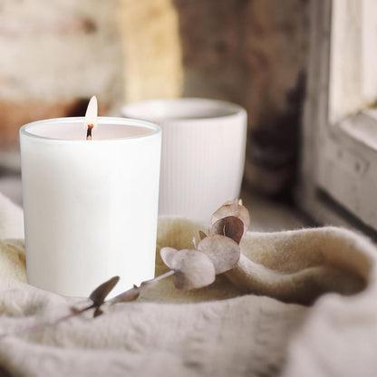 Thick Candle Jars for Making Candles 12 Pcs, 14 OZ Empty Jars with Wood Lids for Candle Making, Sample Container, Light White