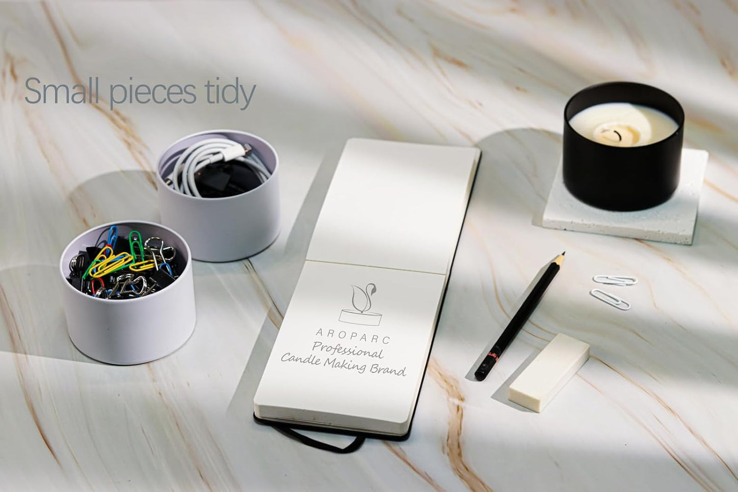 Aroparc Candle Tins 8oz with Lids, 24 Pack Seamless Candle Containers for Candle Making Supplies Empty Candle Jars - Wood Grain Lids Black Tins