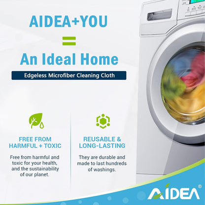 AIDEA Microfiber Cleaning Cloth 50PK, Dusting Cloth Drying Towel, All Purpose Soft Absorbent, Lint Free Rags, Streak Free Wash Cloth for House, Kitchen, Car, Window, 12"×12"