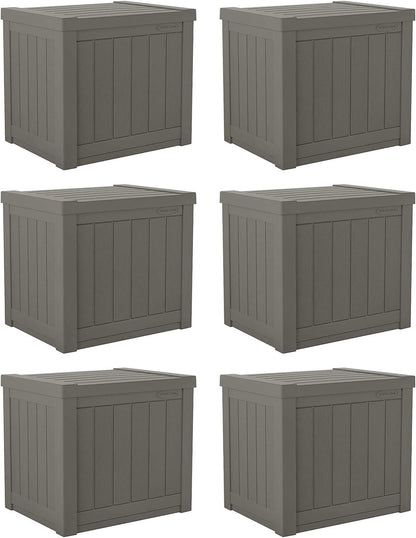 Suncast SS500ST 22 Gallon Small Resin Outdoor Patio Storage Deck Box (6 Pack)