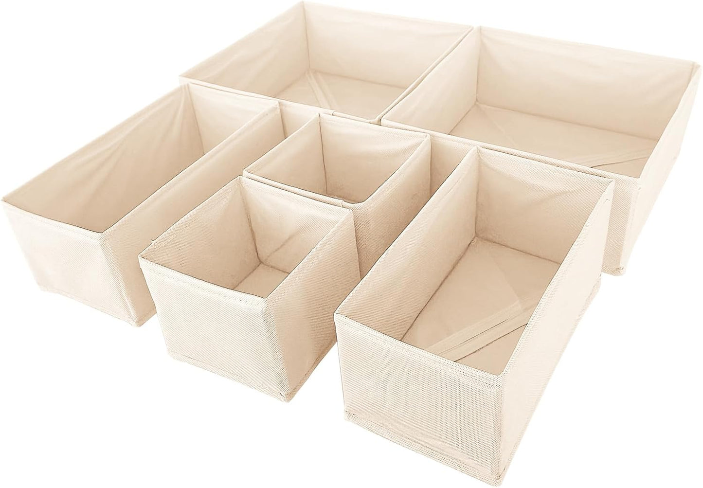 6 Pack Drawer Organizers for Clothing,Fabric Foldable Closet Organizers and Storage Dresser Drawer Dividers Storage Basket Bins for Clothes,Socks,Scarves,Ties,Underwear,Towels