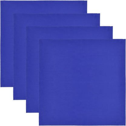 Wisdompro Extra Large 4-Pack Microfiber Cleaning Cloth For Laptop, LCD TV, Computer Screen, Monitor, Tablet, Camera Lens, Glass, Lenses, Phone, iPhone, iPad, other Delicate Surface - Blue (16x16 Inch)
