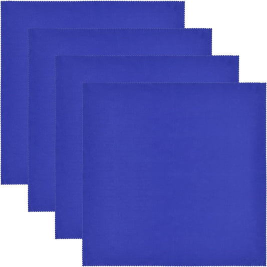 Wisdompro Extra Large 4-Pack Microfiber Cleaning Cloth For Laptop, LCD TV, Computer Screen, Monitor, Tablet, Camera Lens, Glass, Lenses, Phone, iPhone, iPad, other Delicate Surface - Blue (16x16 Inch)