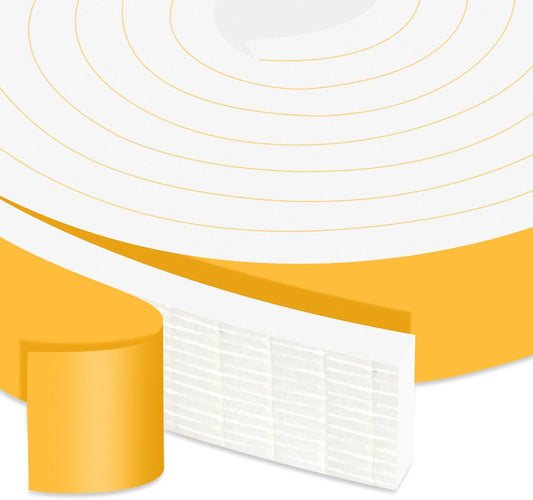 Closed Cell Foam Weather Stripping for Various Door Seal and Window Insulation, One Sided Foam Strips Adhesive, SoundProof Weatherproof AC Seal Strip, Shock-Absorbing (3/4 in x 1/4 in x 13Ft)