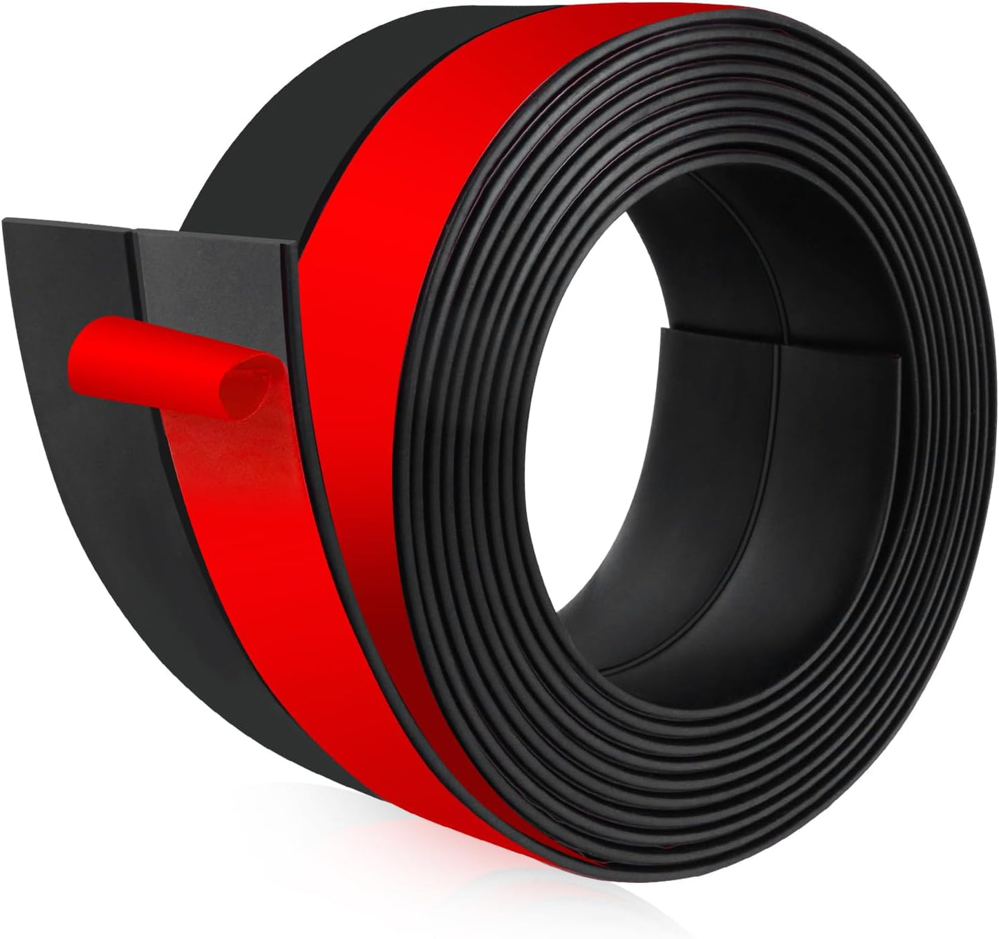 Weather Stripping Door Draft Stopper Flexible Self Adhesive Silicone Door Seal Strip for Glass Doors Windows and Shower Glass Gaps, 2 Inch Wide X 20 Feet Long, Black