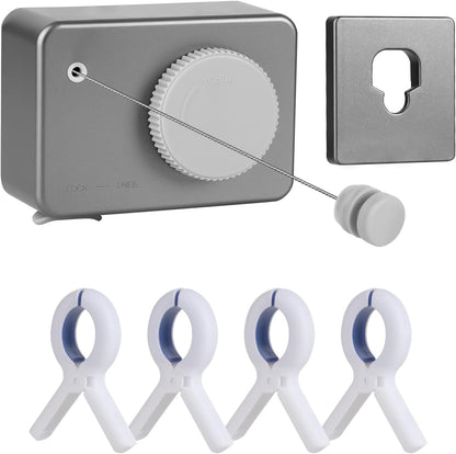 Retractable Clothesline Indoor/Outdoor, Anti-Sag for Drying Clothes Line Retracting Indoor/Outdoor, We Equipped This 13.8 Fts Laundry line Retractable with 4 Large Clips