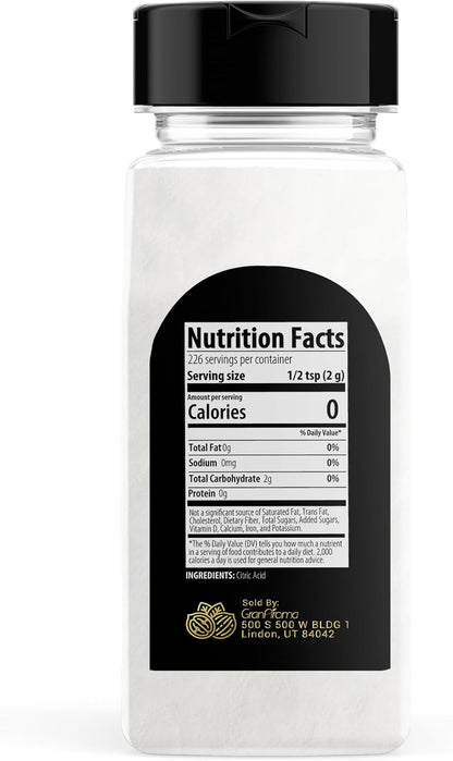 GranAroma Citric Acid, Food Preservative, Baking & Cleaning (16 Ounce)