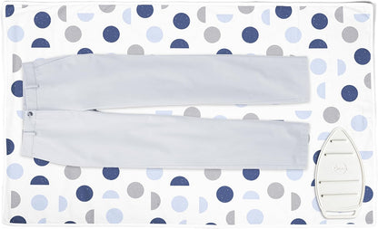 Encasa XO Ironing Mat/Pad (Large 48"x28") with 3mm Padding & Silicone Iron Rest for Steam Pressing on Tabletop or Bed - Heat Resistant, Portable, Quilting & Travel Blanket - Blue Moon