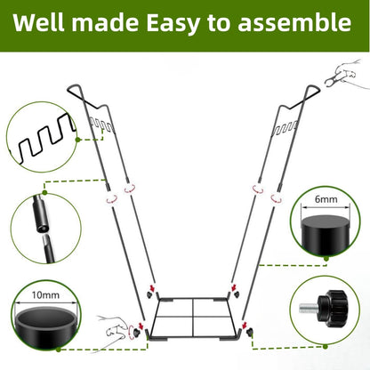Garden Trash Bag Holder - Outdoor Leaf Bag Support Stand Multi-Use Metal Garbage Bag Holder Frame Holds 30-45 Gallons Bag for Leaves, Camping, Yard Weeding, Lawn Party