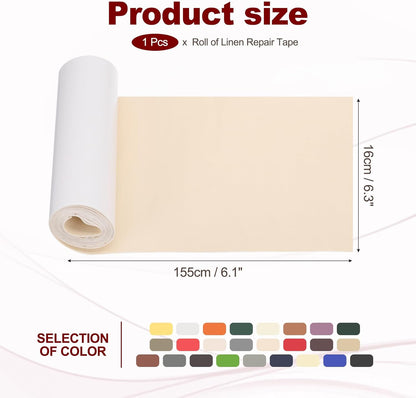 PATIKIL Leather Patches Tape for Furniture, 6.3 x 61 Inch Self Adhesive Vinyl Leather Repair Kit Cover Sheet for Couch, Sofa, Car Seats, Office Chair, Rice White