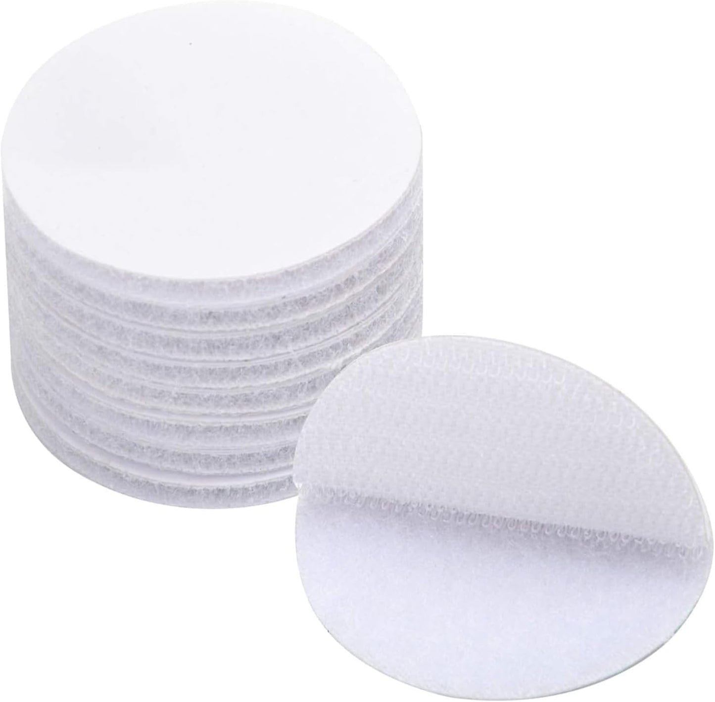BRAVESHINE 24PCS Round Industrial-Strength Hook and Loop Fasteners with Adhesive - Wall Hanging Interlocking Tapes - Double Sided Adhesive Stickers for Carpet Gripping - Round 2 inch