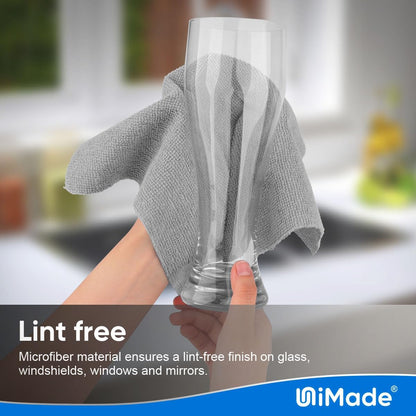 Microfiber Cleaning Cloth, 100 Sheets Microfiber Towels for Cars Commercial Grade Washcloths Lint-Free Bulk Shop Towel Cleaning Rags for Mechanic Restaurant Garage Housekeeping, 11"x 9", Grey