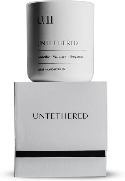 U.11 Luxury Scented Candle – Lavender, Mandarin & Cedarwood | Hand-Poured in USA w/ 100% Natural Coconut & Apricot Wax | Double Wick, Long-Lasting Aromatherapy Candle for Home, Gift & Rest (12.5 oz)