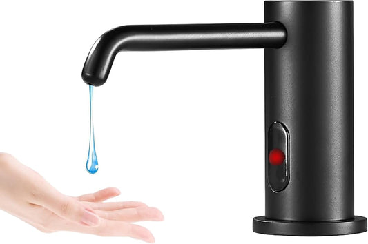 Automatic Soap Dispenser Touchless for Kitchen and Bathroom, Sink Built in Commercial Electric Soap Dispenser,Upgraded Infrared Sensors Brass Material, with Bottle and Pump 33.81oz/1000ml(Black)