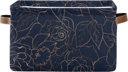 susiyo Foldable Storage Bins Storage Cubes Bin Baskets for Shelves with Handles Decorative Fabric Storage Baskets for Organizing Shelves Closet Nursery Home Toys 1 Pack，Navy Blue