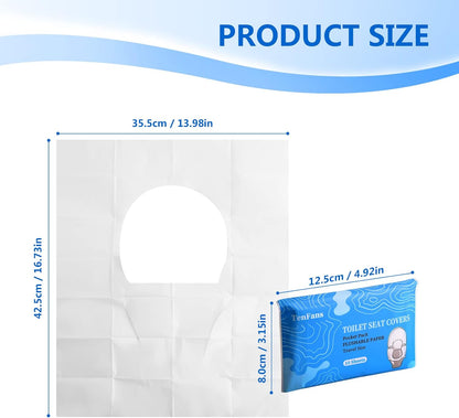 Toilet Seat Covers (60 pack), XL Flushable and Biodegradable Paper Cover Disposable for Adult and Kids’ Potty Training, Great for Airplane, Travel Seats, Public Restroom and Camping