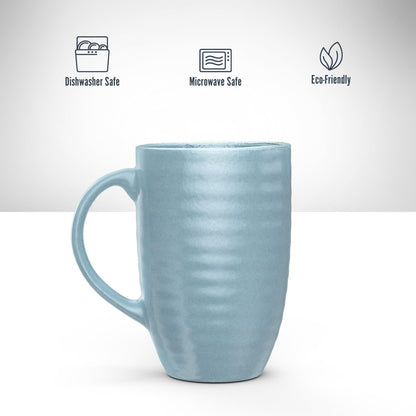 Set of 4 Oversized 20oz Tall Ceramic Latte Coffee Mugs, Gift Set for Cococa, Tea and More. With Large Handles; Dishwasher and Microwave Safe. (Blue)