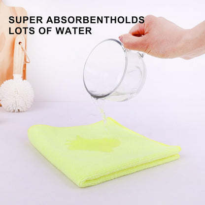 Tricol Clean Microfiber Cleaning Cloth, 16in*16in, 12 Pack Ultra-Thick Cleaning Rags, Super Absorbent, Lint Free & Streak Free Cleaning Towels for Car, House, Kitchen, Office