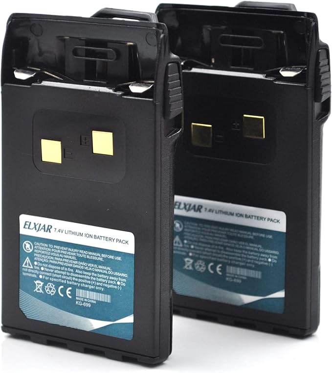(2-Pack) 7.4V 1700mAh Li-ion Battery Replacement for Wouxun KG-UV6D KG-UVD1P KG-UV2D KG-669 KG-689 KG-699E KG-679 KG-659 KG-801 1A17KG-3 Two Way Radio