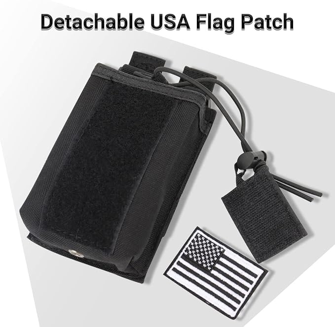 Tactical Radio Holster Case Molle Radio Pouch Military Heavy Case Accessories Radio Holder Duty Belt Holster Bag for Baofeng UV-5R BF-F8HP PRO UV-32 Two Way Radio Walkie Talkies Adjustable Storage