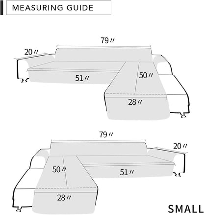 Easy-Going L Shape Sofa Slipcover - Sectional Couch Cover With Chaise Lounge - Reversible Furniture Protector for Pets, Kids, Children, Dogs, Cats (Small, Camel/Camel)