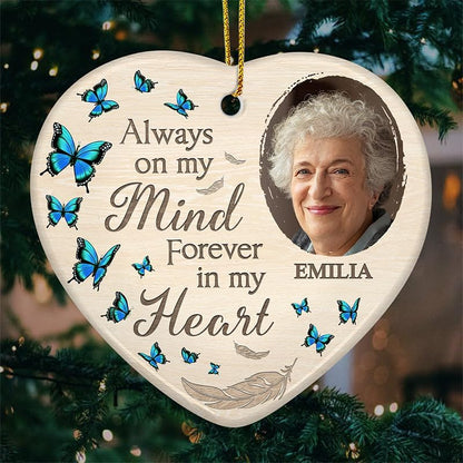 Pawfect House Custom Photo Ceramic Ornament, Personalized Christmas Memorial Sympathy Gifts for Family Members, in Loving Memory, Christmas Memorial Ornaments for Loss of Loved One, Bereavement Gifts