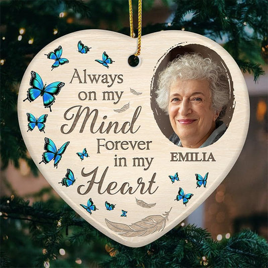 Pawfect House Custom Photo Ceramic Ornament, Personalized Christmas Memorial Sympathy Gifts for Family Members, in Loving Memory, Christmas Memorial Ornaments for Loss of Loved One, Bereavement Gifts