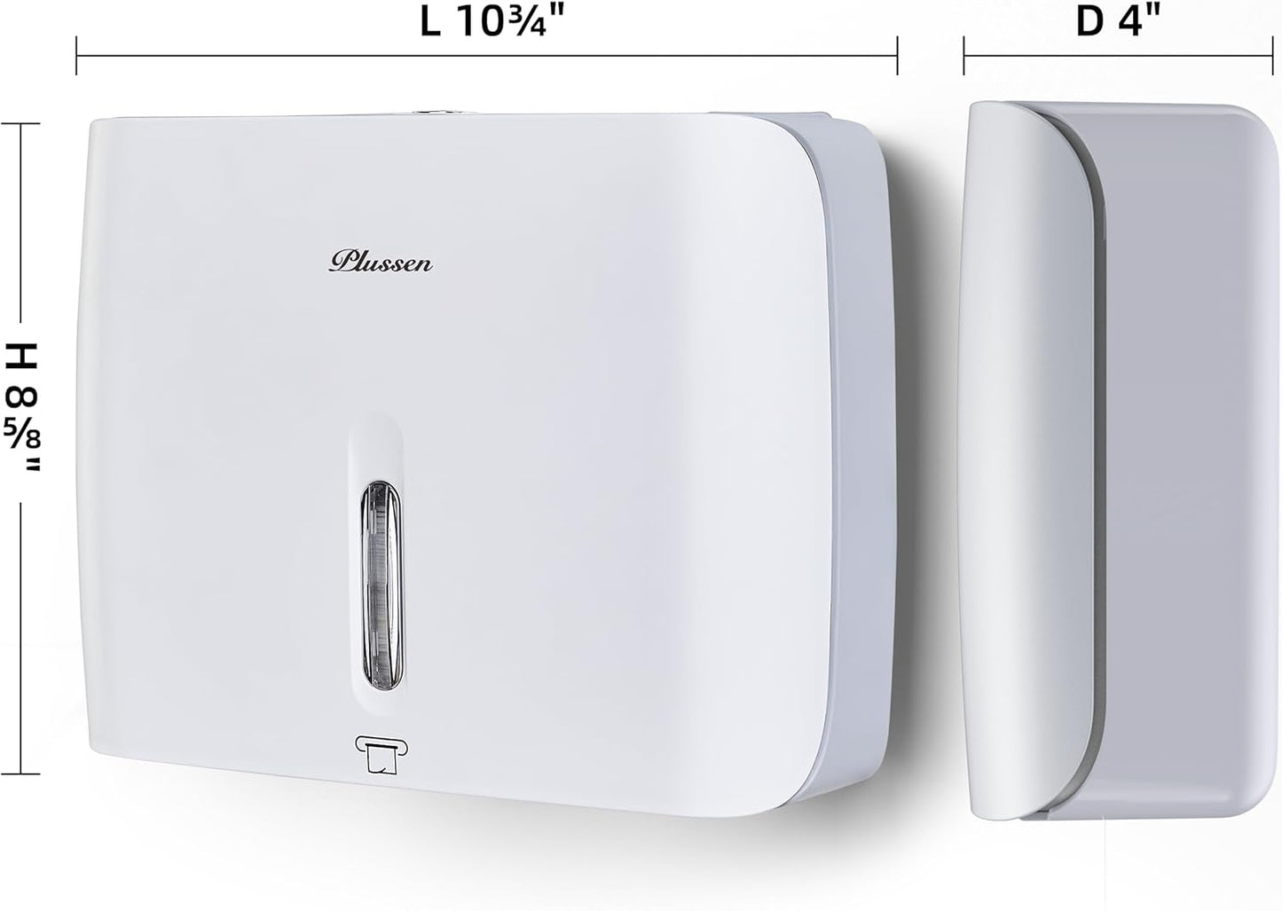 Paper Towel Dispenser Wall Mount Commercial Pack of 3 White Holder Fits Multifold Hand Towels for Kitchen Bathroom