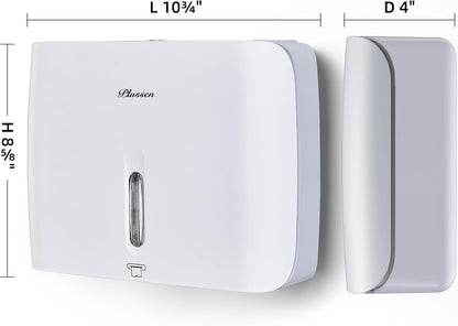 Paper Towel Dispenser Wall Mount Commercial Pack of 3 White Holder Fits Multifold Hand Towels for Kitchen Bathroom