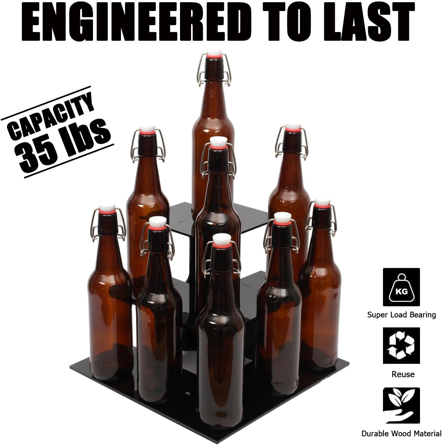 WANLIAN 3-Tier Corner Retail Table Display Stand, Portable Display Rack Shelves for Vendors, Craft Shows, Farmers Market, Pop Up Shop Countertop Black Risers for Display, Soap, Candles, Tumblers