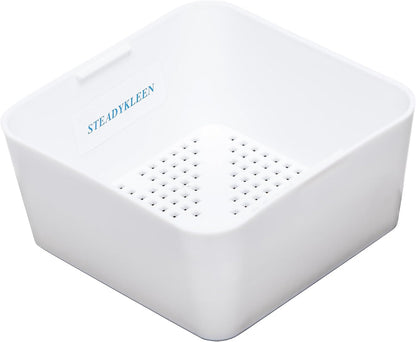 6.5-inch Floor Drain Cover Alternative, Square Sink Drain Basket for Restaurants, Home and More, Commercial Sink Strainer with 0.19-inch Holes, Versatile Plastic Drain Screen Basket