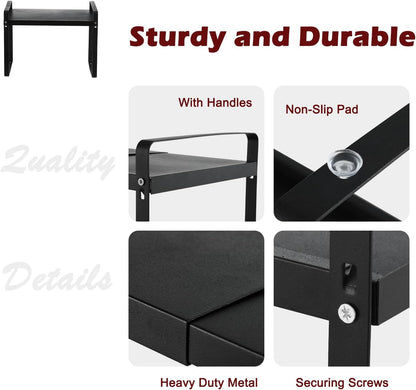 3 Pack Expandable Cabinet Shelf Organizer Kitchen Shelf Riser Stackable Pantry Shelves Kitchen Organizers and Storage Metal Spice Rack Countertop Organizer Cupboard Adjustable Shelfs Desk Rack Shelf