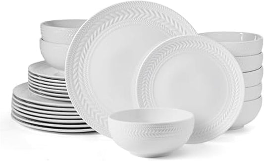 Pfaltzgraff Josephine 24 piece Dinnerware Set, Service for 8, White