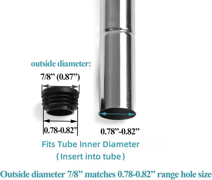 Furnigear Plastic Plugs Tubing End Caps Chair End Caps 7/8" Outside Bottom Round Tubing Caps Round Furniture Sliders Glides Black (Fit 0.78-0.82" Tube Inner Diameter, 40pack)