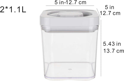 Amazon Basics Airtight Food Storage Containers, BPA Free, with Twist/Turn Lids, for Kitchen Pantry Organization, 10-Piece Square Set, Clear Plastic