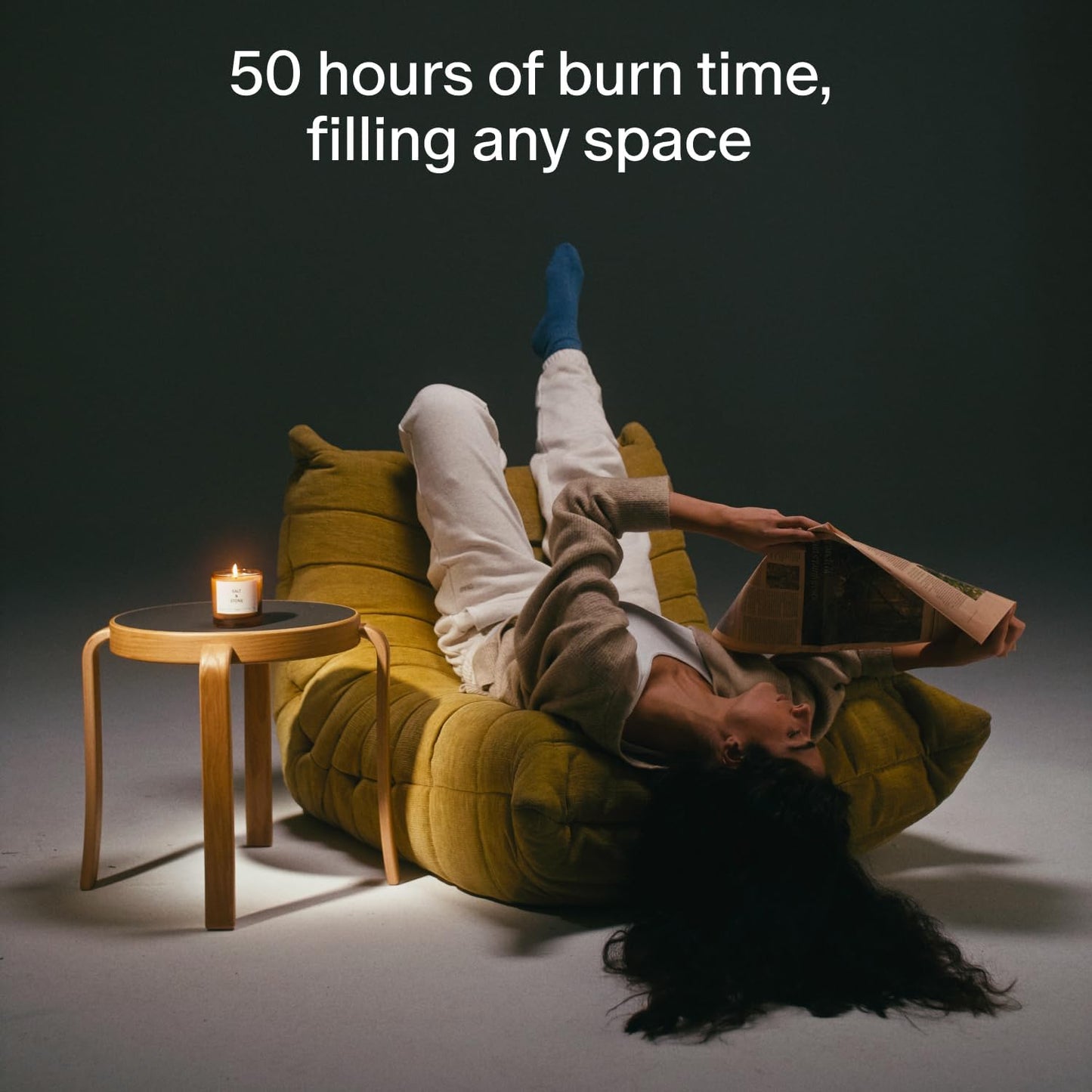 SALT & STONE Scented Candle for Women & Men | Hand-Poured, Aromatic & Fragrant | Coconut & Soy Blend Wax | 100% Cotton Wick | Long-Lasting 50 Hour Burn Time (8.5 oz) (Bergamot & Hinoki)