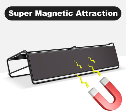 3 Pack Magnetic Spice Rack Organizer, Space Saver for Refrigerator and Whiteboard, Metal Fridge Shelf for Kitchen and Classroom, Black