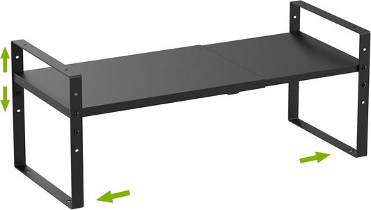 Expandable,Stackable Spice Rack,Seasoning Organizer and Storage,Spices Jar Racks for Cabinet,Countertop, Metal Pantry, Cupboard,Laundry Storages,Heavy Duty(1 Pack/Medium/Black)