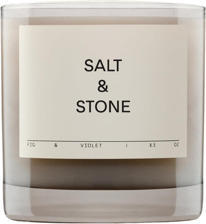 SALT & STONE Scented Candle for Women & Men | Hand-Poured, Aromatic & Fragrant | Coconut & Soy Blend Wax | 100% Cotton Wick | Long-Lasting 50 Hour Burn Time (8.5 oz) (Fig & Violet)
