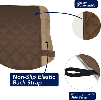 PureFit Reversible Quilted Sofa Cover, Water Resistant Slipcover Furniture Protector, Washable Couch Cover with Non Slip and Elastic Straps for Kids, Dogs, Pets (Recliner, Coffee/Ivory)