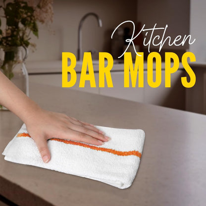 Avalon Towels Terry Bar Mop Towels (Value Pack of 12) Size 16"x19" – Absorbent and Durable, Multipurpose Cleaning Rags, Cotton Cleaning Cloths, Terry Cloth Rags, Reusable Shop Rag