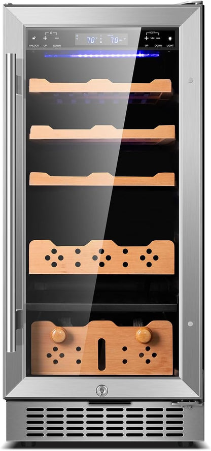 Electric Cigar Humidor Cabinet 88L, Tylza Electric Humidors for Cigars with Temp & Humidity Control, Silent Compressor, Reversible Door, Refrigerator, Cigar Humidors with Cedar Wood Shelves, 546 Count