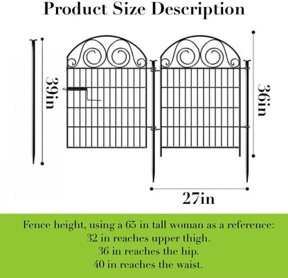 Tall Garden Fencing 36 Inch High, 22 Panels Total Length 48Ft Dog Fence Outdoor for Yard, Pet Fence Outdoor, Decorative Fences for Yard│Patented