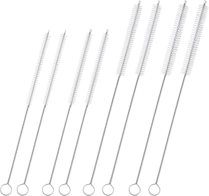Reusable Straw Cleaner Brush Set - 8PCS Extra Long 12 inch Metal Straw Cleaning Brushes for Tumbler, Sippy Cup, Water Bottles, Pipes