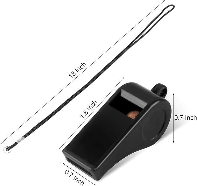 8-Pack Colorful Plastic Whistles with Lanyards - 120dB Loud Sports Whistles for Coaches, Teachers, Emergency Kits & Events